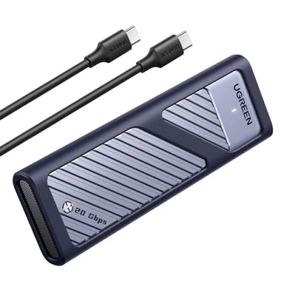 Afbeelding van UGREEN 20Gbps NVMe SATA SSD behuizing, M.2 behuizing met koelpad voor en van M Key/ M+B Key in 2280/2242/2230/2260, compatibel Macbook, HP 14pro, iPhone, PS5