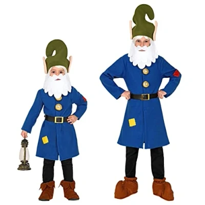 Afbeelding van Widmann Dwerg &amp; Kabouter Kostuum Altijd Bezige Mijn Sneezy Jongen Blauw Maat 128 Carnavalskleding Verkleedkleding