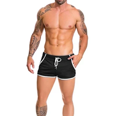 Afbeelding van Palglg Sportieve korte broek voor heren, roosterweefsel, hardlopen, training, zwemmen, fitness, zwart, XL