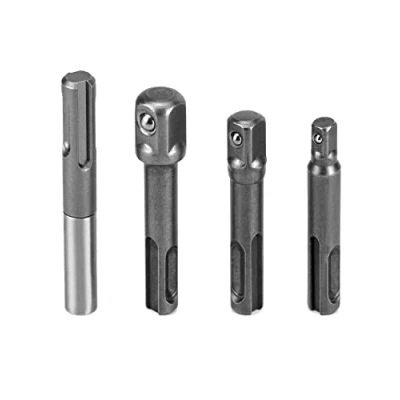 Afbeelding van QWORK SDS Plus dopsleuteladapterset, 1/4 &quot;zeskant adapter + 1/4&quot;, 3/8&quot;, 1/2&quot; vierkante boorhouder verlengstuk