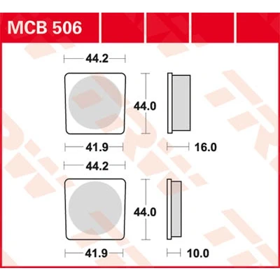 Afbeelding van Remblokset, schijfrem TRW MCB506