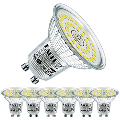 Afbeelding van EACLL GU10 LED Lamp Daglicht Wit, 6.5W Gelijk aan 100W Halogeenlampen, 6 pack, 5000K 790lm AC 230V Geen Flikkering Energiezuinige Verlichting, Stralingshoek 120 Spots, Niet Dimbaar Reflectorlamp