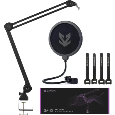 Afbeelding van Sensic SA 10 Microfoon Arm met Popfilter Standaard Boom Statief Extra lang