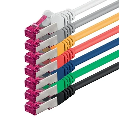 Afbeelding van 2m 7 kleuren stuks Ethernet Cable Gigabit LAN Netwerkkabel RJ45 CAT6a (10Gb/s) S FTP CAT 6a Lankabel GHMT gecertificeerd PIMF 500 MHz