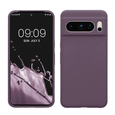 Afbeelding van kwmobile telefoonhoesje geschikt voor Google Pixel 8 Pro Hoesje met siliconen coating Smartphone case in Bleke iris