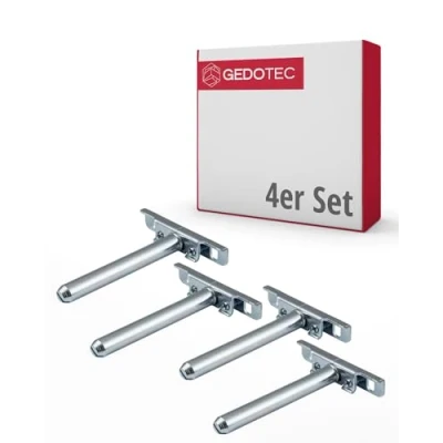 Afbeelding van Gedotec Tablardrager, verstelbare plankhouder, 4 stuks, plankhouders, onzichtbaar, ondersteuning, plankdrager van verzinkt ijzer, plankdrager, voor wandmontage