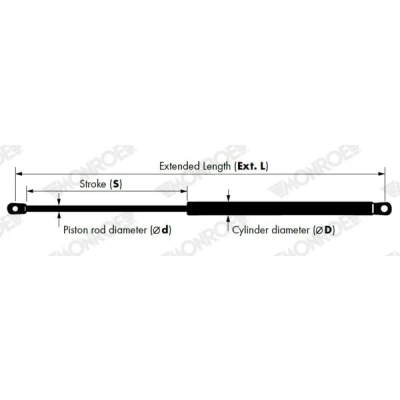 Afbeelding van MONROE ML6504 Gasveer achterklep 145N 513mm FORD: Ecosport Mk2