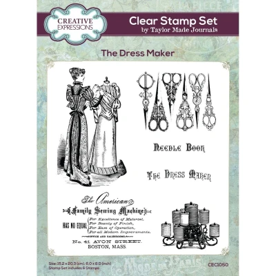Afbeelding van Creative Expressions Taylor Made Journals The Dress Maker 6&quot; x 8&quot; Clear Stempel Set, 6