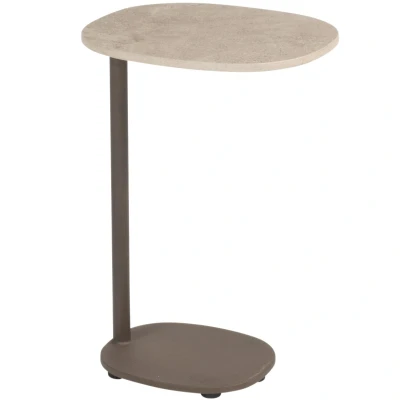Afbeelding van 4 Seasons Outdoor Sofie bijzettafel met keramisch tafelblad 35 x 30 50 cm Terre