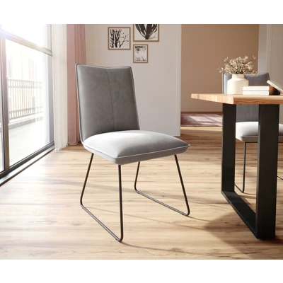 Afbeelding van Gestoffeerde stoel Lelio Flex slipframe zwart fluweel grijs pocketveer kern