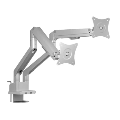 Afbeelding van ICY BOX Monitorsteun voor 2 monitoren (van 17&quot; tot 32&quot;), in hoogte verstelbaar, compatibel met VESA (75x75, 100x100), eenvoudige kabelbeheer, aluminium/staal, IB MS524 T