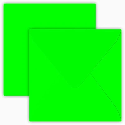Afbeelding van 15 x cm enveloppen, vierkant, nat klevend, gelast neon groen 25 stuks