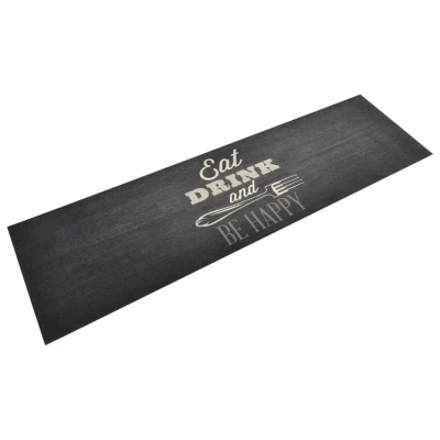 Afbeelding van Keukenmat wasbaar keukenprint 45x150 cm fluweel zwart