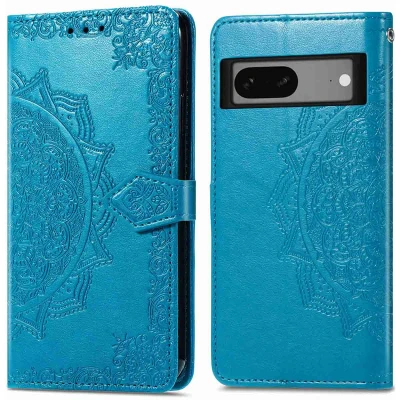 Afbeelding van Google Pixel 7 Hoesje Kunstleder iMoshion Bookcase Turquoise Telefoonhoesje