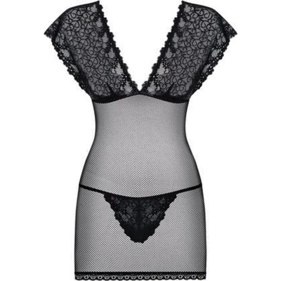 Afbeelding van Obsessive Jurkje met mouwen &amp; String Erotische Lingerieset Maat L/XL Zwart