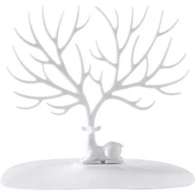 Afbeelding van IBBO Shop Sieradenhouder Sieraden display Hertengewei Sieradenboompje Oorbellen Houder Standaard Hert Organizer Wit