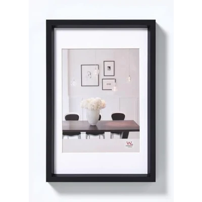 Afbeelding van walther design fotolijst zwart 40 x 60 cm met passe partout, Steel Style kunststof lijst ES460B