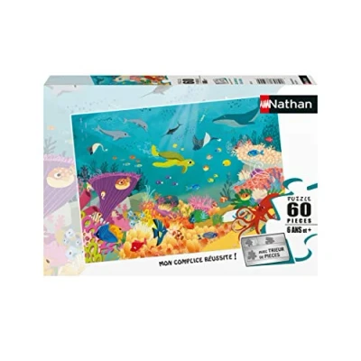 Afbeelding van Nathan Kinderpuzzel 60 stukjes de dieren van oceanen Meisje of jongen vanaf 6 jaar Hoogwaardige puzzel dik en duurzaam karton zeedieren 86569
