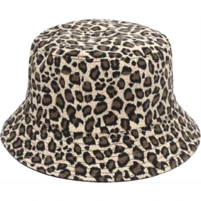 Afbeelding van Scoby Vissershoedje Hoed Bucket Hat Zonbescherming Festivalhoedje One size Panter Print