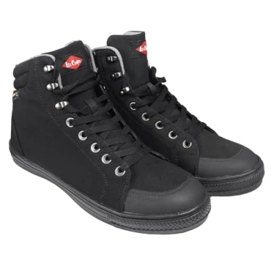 Afbeelding van Lee Cooper werkkleding LCSHOE158 Mens Womens Unisex Cordura Retro werk veiligheid laarzen Baseball SB/SRA, Zwart, Maat 3 UK/36 EU