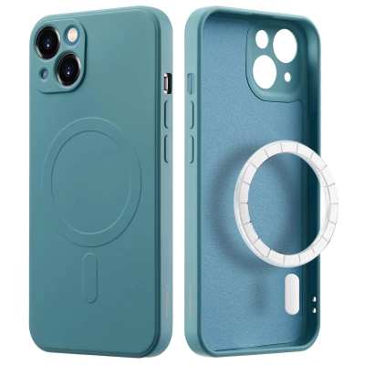 Afbeelding van Apple iPhone 13 MagSafe Hoesje Siliconen en TPU (zacht) imoshion Softcase/Backcover Groen Telefoonhoesje