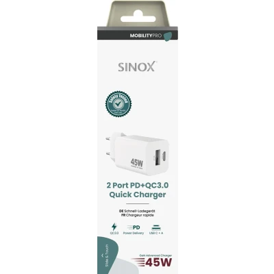 Afbeelding van Sinox MOBILITY POWER Lichtnetadapter 4xUSB A 45W