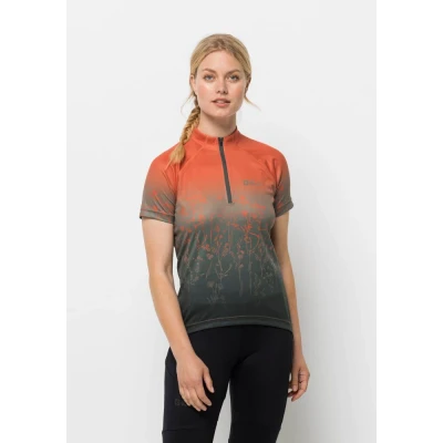 Afbeelding van Jack Wolfskin Morobbia HZ Print T W Wielershirt guave, Dames, Maat: Large, Guave