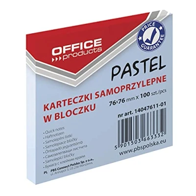 Afbeelding van OFFICE PRODUCTS 14047611 01 zelfklevende notitie 76 x mm, 1 100 vel, pastelkleur/blauw