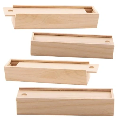 Afbeelding van Baker Ross EC1247 knutselset, houten potlodenbox voor schrijfwaren, kinderen om te knutselen en beschilderen, 4 stuks, 20cmx5cmx4cm, Hout