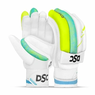 Afbeelding van DSC Condor Atmos Lederen Cricket Batting Handschoenen voor Heren (Wit/Groen) Maat: Heren, Linkshandig