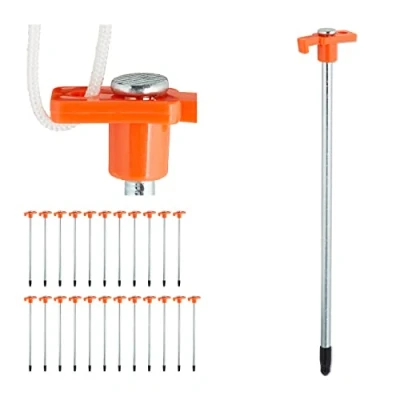 Afbeelding van Relaxdays tentharingen set van 24, grondankers met oogje, 25 cm, kunststof en staal, voor het kamperen, oranje