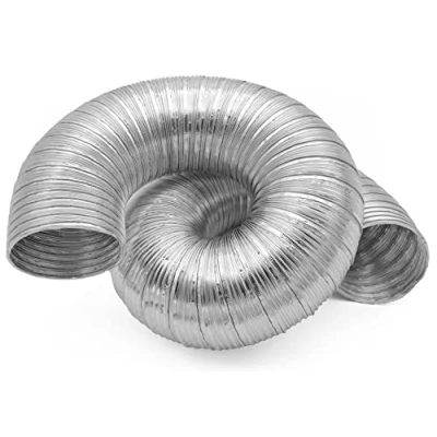 Afbeelding van H&amp;C VENT Flexibele buis aluminium 120 mm buisdiameter HVAC 3 m maximale lengte luchtkanaal ventilatie flexslang uitlaatluchttoevoersysteem element