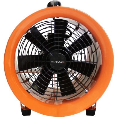 Afbeelding van MAXBLAST Professionele Ventilator + 12 meter opvouwbare slang Ø 250 mm 320 W afzuiger stofafzuiging