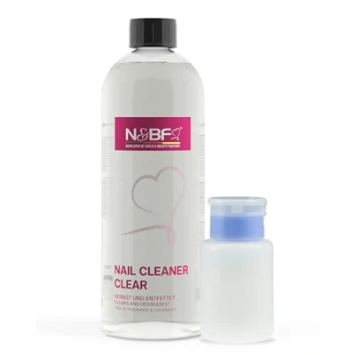 Afbeelding van NAILS FACTORY N&amp;BF Nagelreinigingsset 1000 ml + dispenser pompfles 70% isopropanol alcohol isopropylalcohol voor gelnagels nagelreiniger studiokwaliteit reinigen en ontvetten (blauw, 150