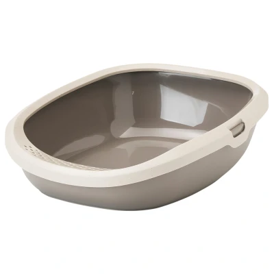 Afbeelding van Savic Kattenbak Happy Planet Gizmo Met Rand Mocca / Warmgrijs 44X35,5X12,5 CM