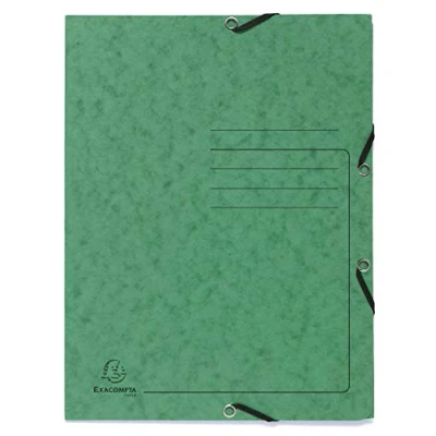 Afbeelding van Exacompta Elasticated 3 Flap Folder, A4, 355g Groen, Pack 25