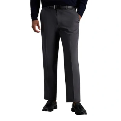 Afbeelding van Haggar Mannen Premium No Iron Khaki Classic Fit Uitbreidbare Taille Platte Voorbroek (Regular en Big &amp; Tall Maten), Donkergrijs, 34W / 32L