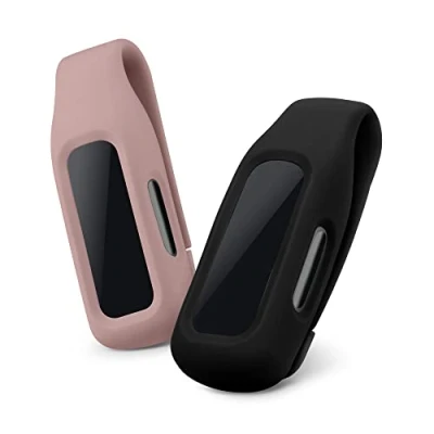 Afbeelding van kwmobile 2x cliphouders compatibel met Fitbit Inspire 3 / 2 Ace Clip On Houder Vervangingsset Zwart/Donkerroze