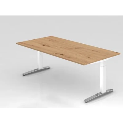 Afbeelding van XTRA XB 2E WC Bureau 200 x 100 Tafelhoogte I In hoogte verstelbaar Knoestige Eiken
