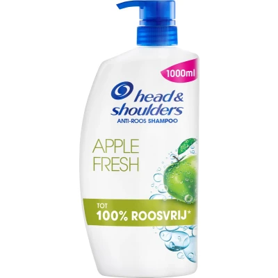 Afbeelding van Head &amp; Shoulders Apple Fresh Anti Roos Shampoo 1000ml Pomp Voor Dagelijks Gebruik