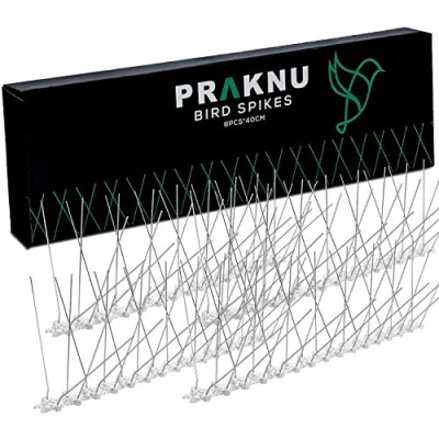 Afbeelding van Praknu Duivenafwering spikes van roestvrij staal 320 cm effectieve vogelafweer voor dak, balkon en hekken 8 x 40