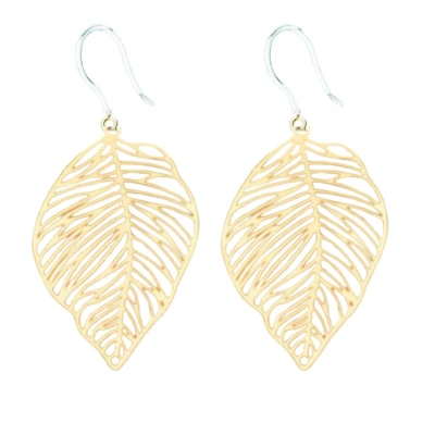 Afbeelding van Allergievrij Palmblad oorbellen goudkleurig Charme Bijoux