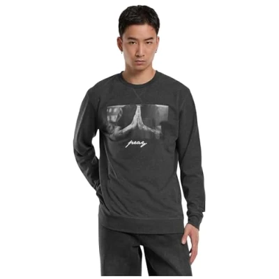 Afbeelding van Mister Tee Pray Crewneck Sweatshirt voor heren, antraciet, S