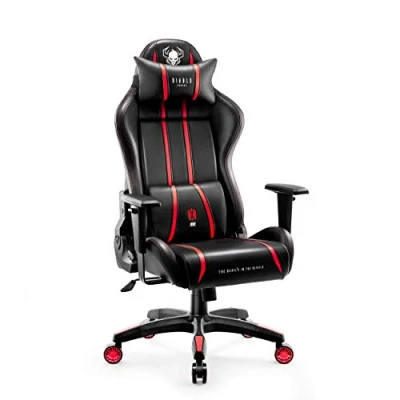 Afbeelding van Diablo X One 2.0 Gaming Stoel Gamestoel Bureaustoel Verstelbare Armleuningen Ergonomisch Ontwerp Nek / Lendenkussen Imitatieleer Kantelfunctie Zwart Rood Normal (L)
