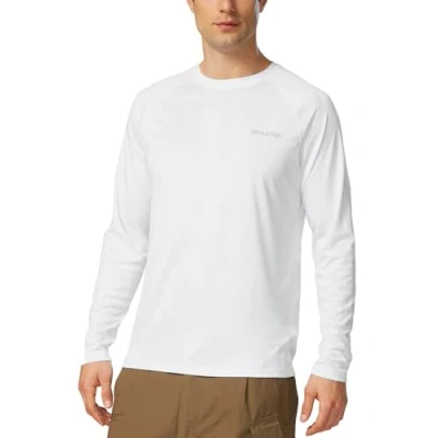 Afbeelding van Baleaf uv shirt voor heren, water, met bescherming UPF 50+ Rashguard zonnebescherming, lange mouwen, A wit, 3XL