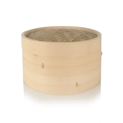 Afbeelding van Tokyo Design Studio Bamboe stoommand 2 laags Ø26 cm Lichtbruin