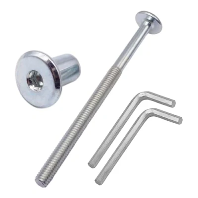 Afbeelding van SKIR&#039;CO (10 stuks) verzinkte stalen verbindingsbouten M6 x 90 mm met moeren, meubelverbindingsbout, zeskantschroeven