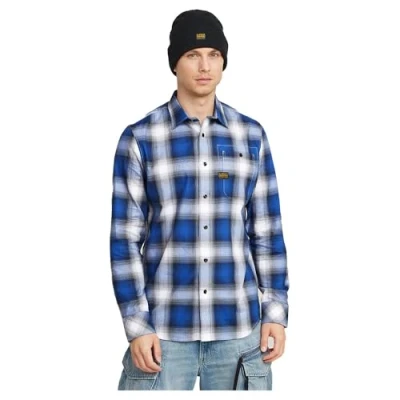 Afbeelding van G Star RAW Bristum 2.0 Slim overhemd, meerkleurig (Deep Blue Tyler Check D23553 d122 h041), XL