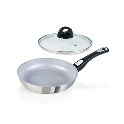 Afbeelding van Cerafit Steel Pan 24 cm met glazen deksel