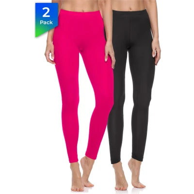 Afbeelding van Merry Style Dames Leggings Sport Vrijetijdsbroek Lang Katoen MS MS10 198 LE 2Pack Zwart/Amarant XL